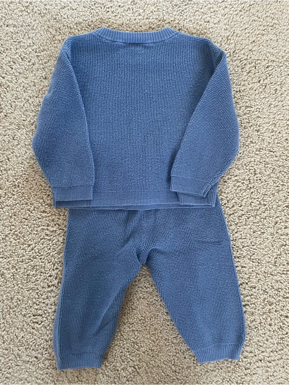 Baby GAP Blue Knit Crewneck Sweater and Pant Set